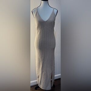 FRESHMAN 1996 Crochet Sleeveless V-neck Knit Midi Dress SZ M New With Tags Cream